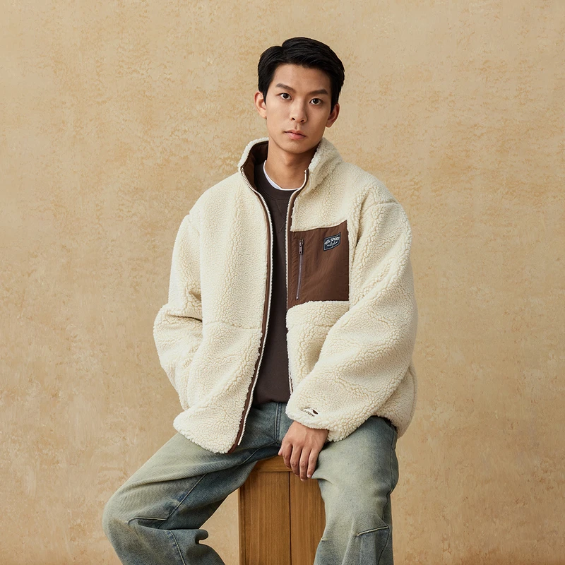 【2025新品】李宁运动时尚系列男女款加绒宽松针织外套AFDUC95