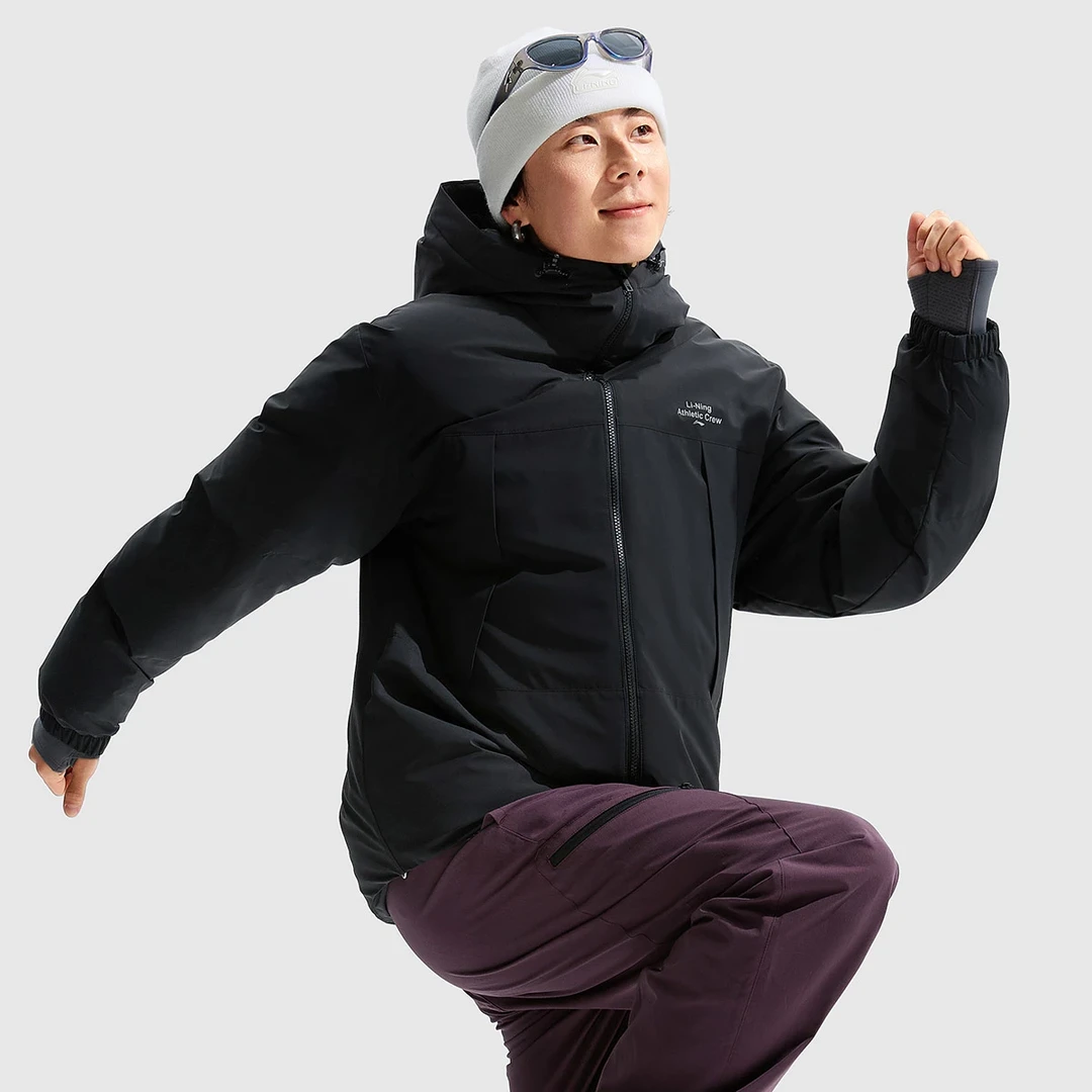 R李宁山系90%鸭绒穿搭运动反光防泼水宽松短羽绒服AYMU251