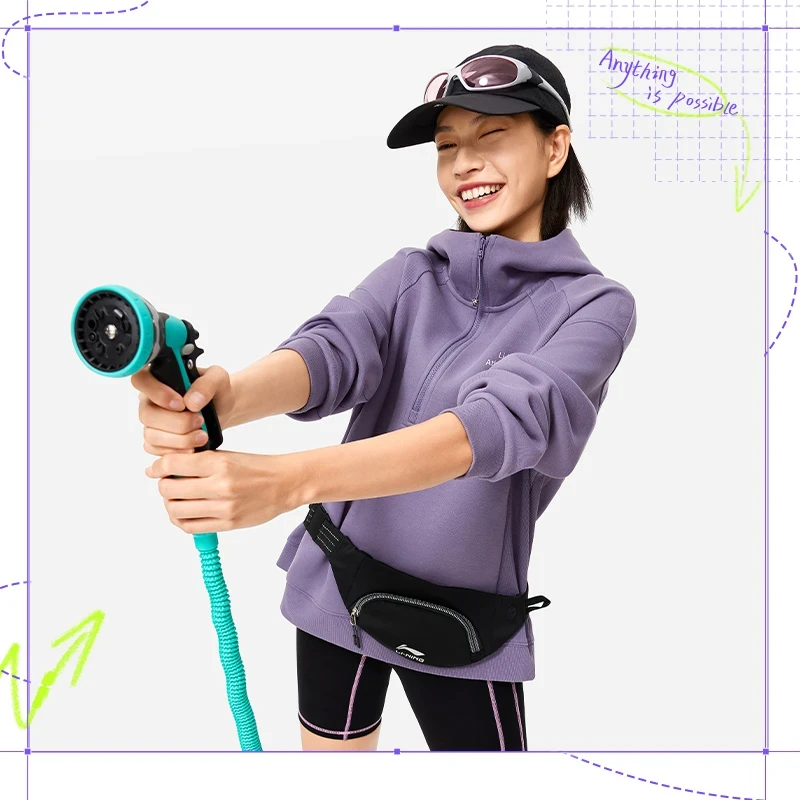 R李宁健身系列女子宽松套头连帽卫衣AWDUF06