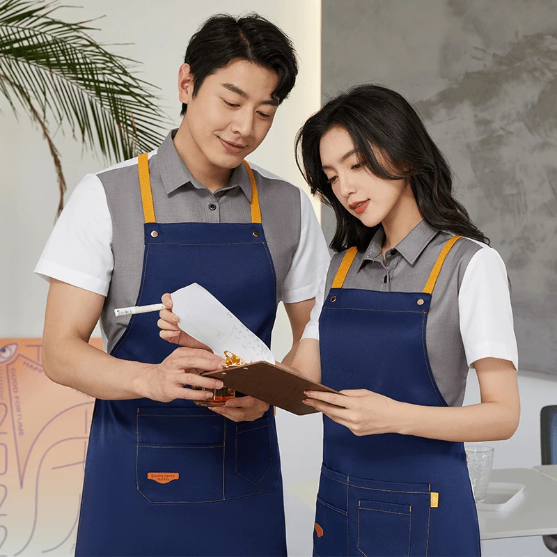 广告围裙定制logo印字网红厨房防水防油餐饮专用女工作服订做围腰