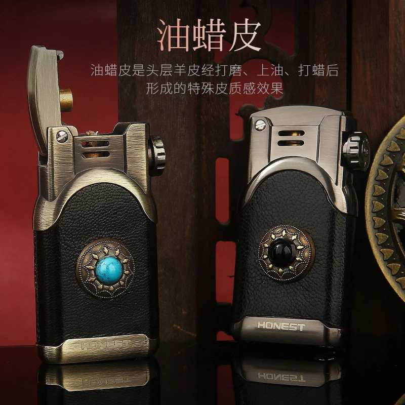 油蜡皮老式复古弹射点火煤油打火机高端礼品大气有档次创意怀旧