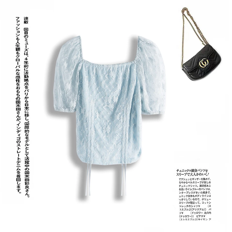 夏季女士时尚简约短款小众凉感设计感上衣LHA207