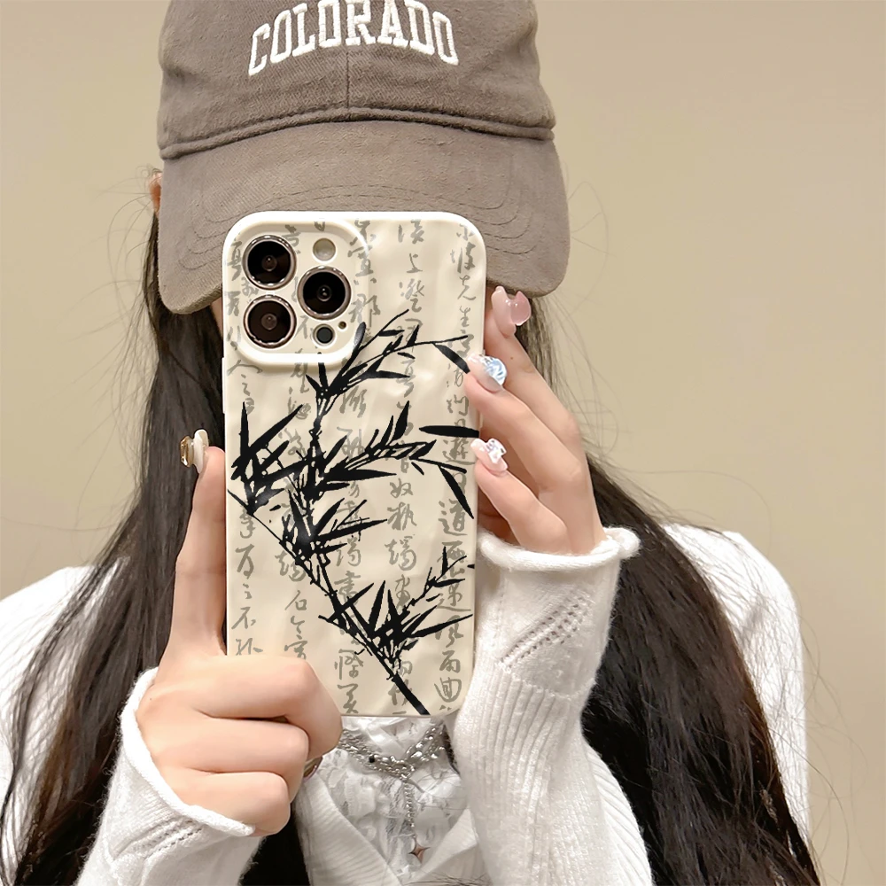 墨竹书法适用iPhone苹果12pro手机壳11pro/xsmax/8plus时尚A1864