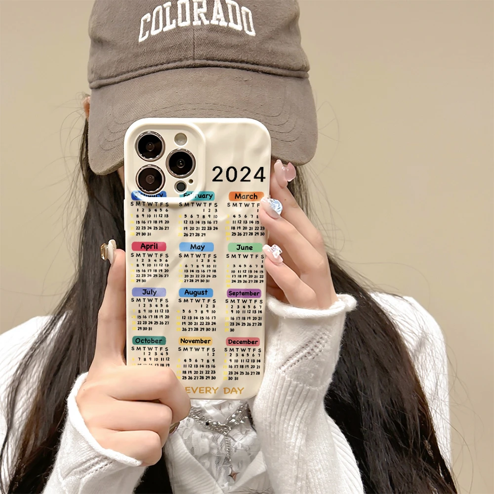 2024日历适用iPhone苹果x手机壳12/14/xs超薄A1864高级感简约全包