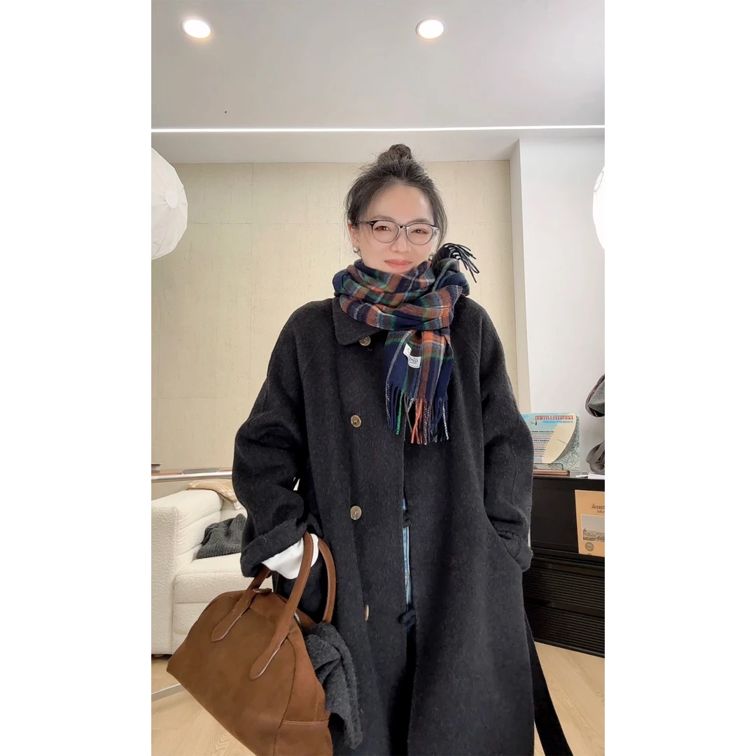 苏安家｜曼哈顿英式老钱腔调显瘦双面尼手工呢大衣外套（干洗）