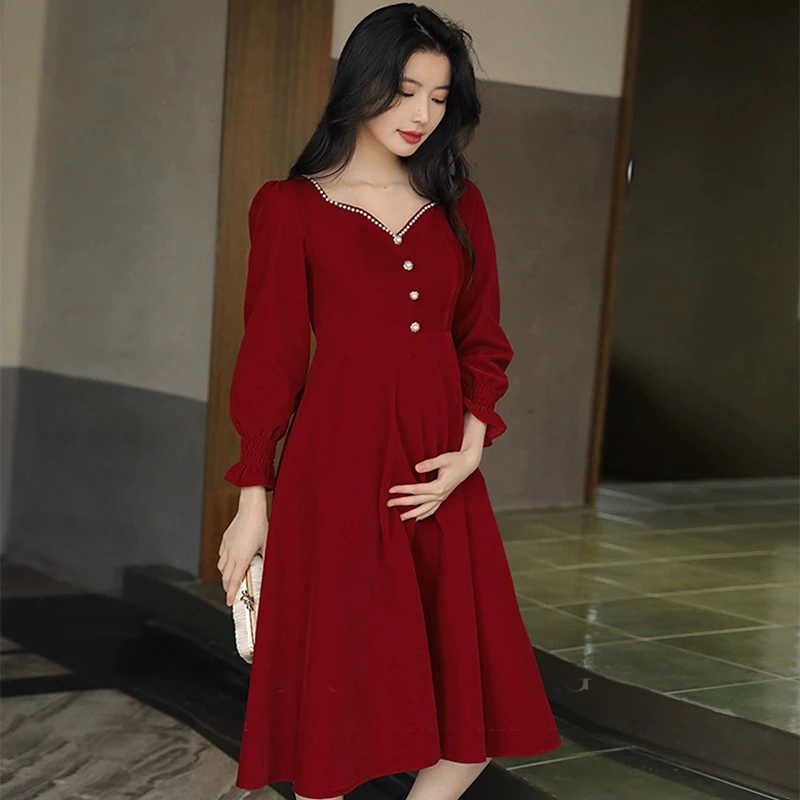 新娘敬酒服红色结婚订婚礼服连衣裙回门显瘦法式平时可穿气质礼服