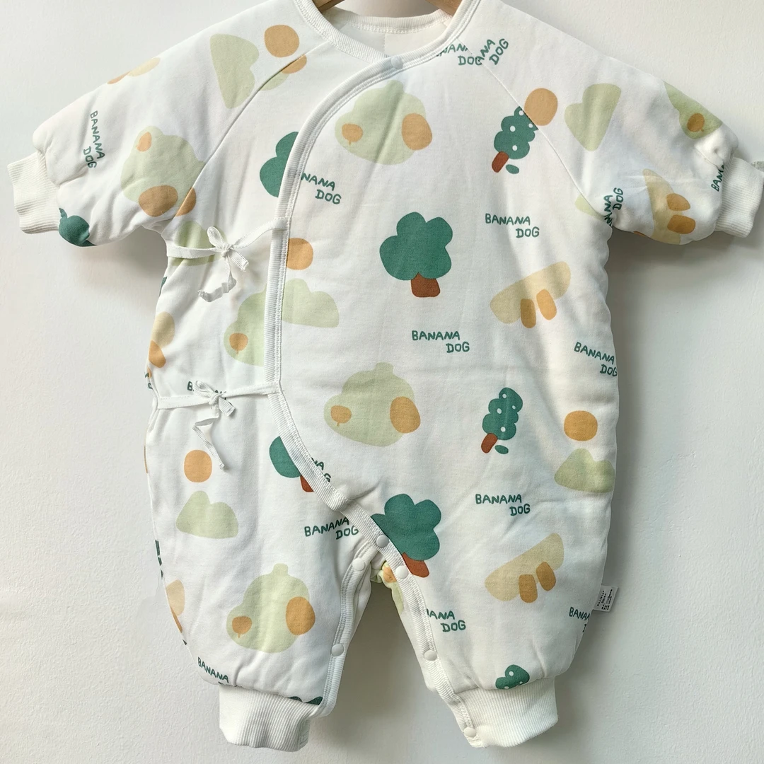 【小猪撤柜-香蕉狗】新生儿衣服冬款婴儿纯棉厚爬服宝宝连体衣哈衣