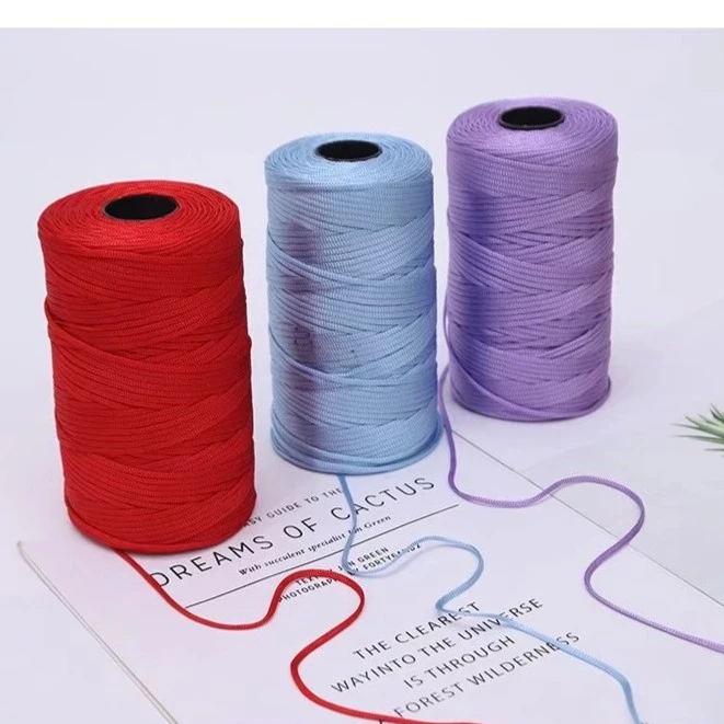 手工编织夏季冰丝线丝光棉麻扁带线冰丝毛线钩帽子坐垫丝光棉麻线