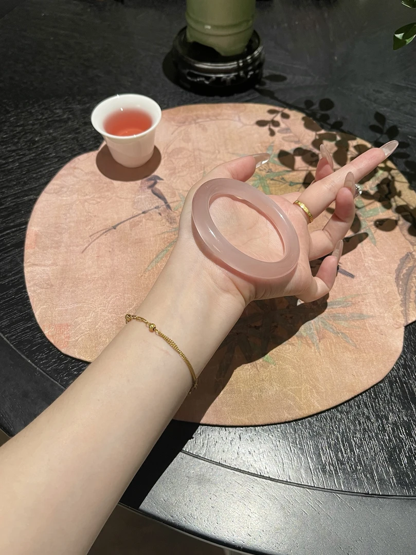 荔枝冻正圈和圆条手镯时尚百搭