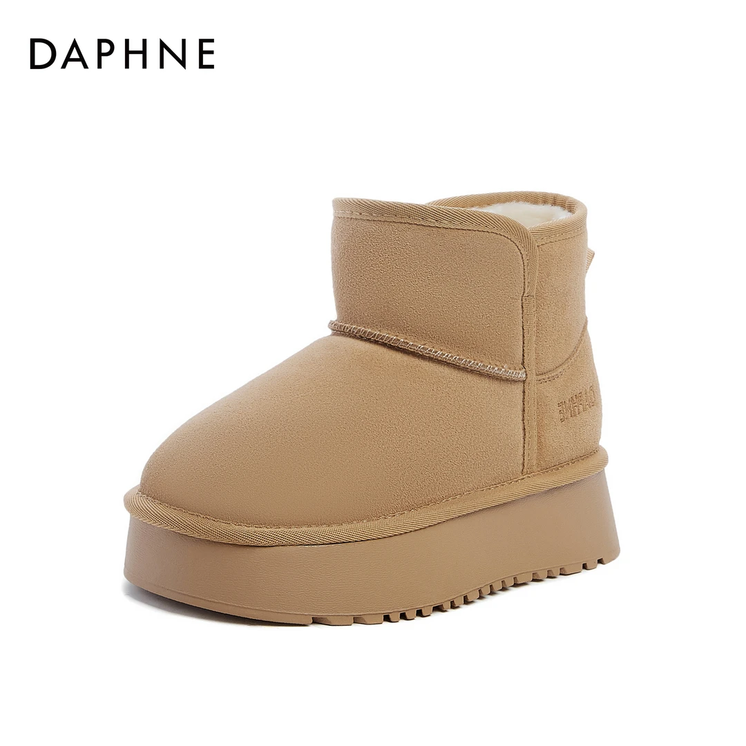 Daphne/达芙妮品牌雪地靴冬季新款时尚百搭保暖加绒雪地靴