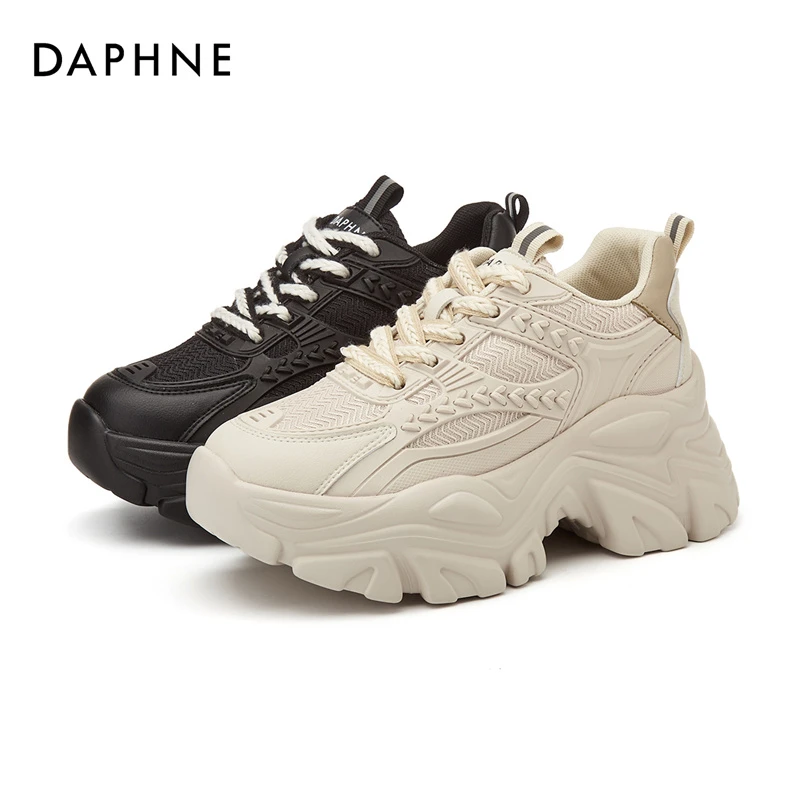 Daphne/达芙妮增高厚底老爹鞋年秋冬款百搭运动鞋潮流休闲女鞋