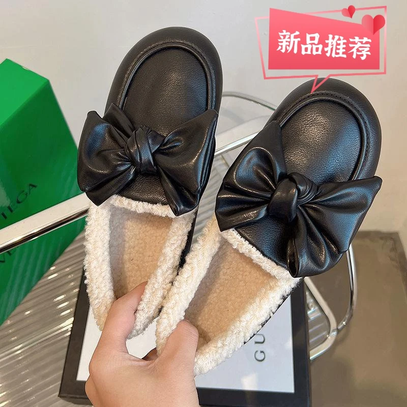 【万象撤柜】2024年春季大码女鞋胖妹妹防水包跟豆豆棉鞋女外穿时尚