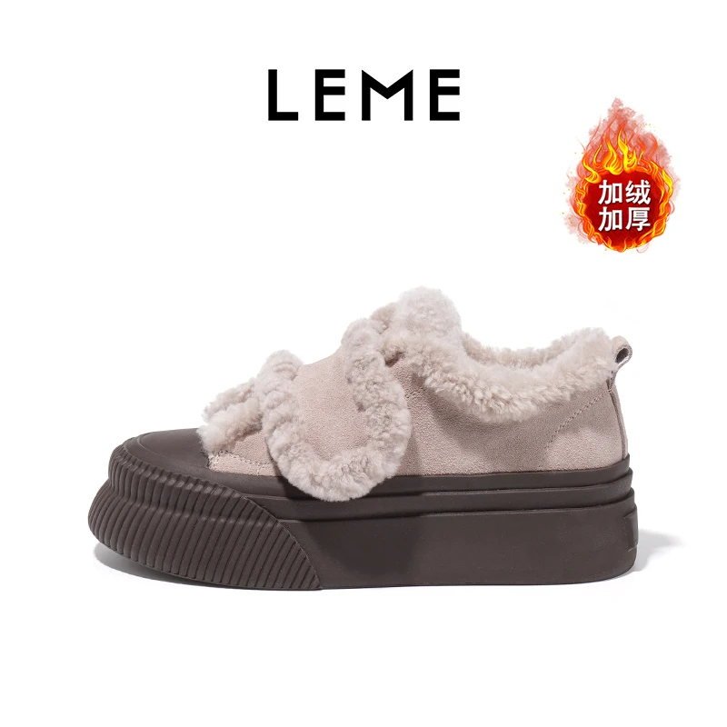 LEME2023冬季新款休闲潮流板鞋时尚百搭加绒鞋女鞋L340357