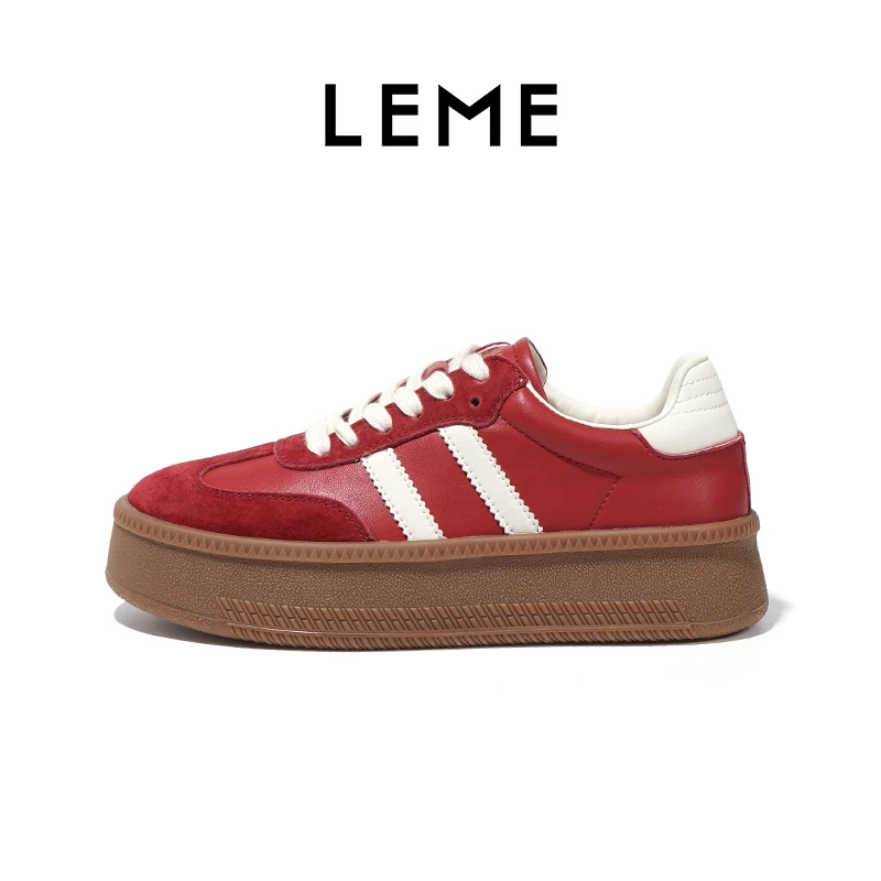 LEME新款时尚百搭德迅鞋厚底潮流运动板鞋女L410330