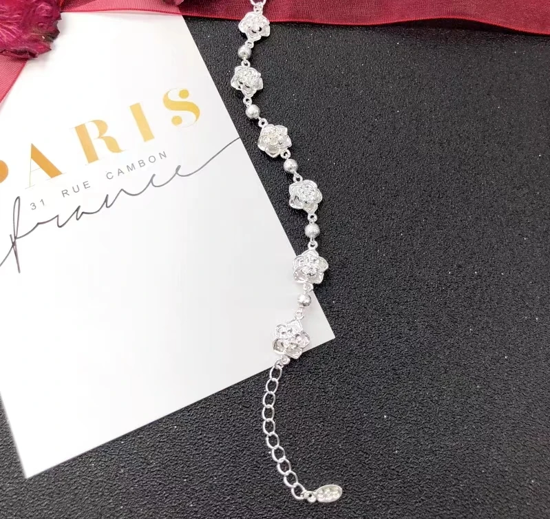 足银手链 玫瑰花手链轻奢气质女孩甜美风闺蜜礼物853