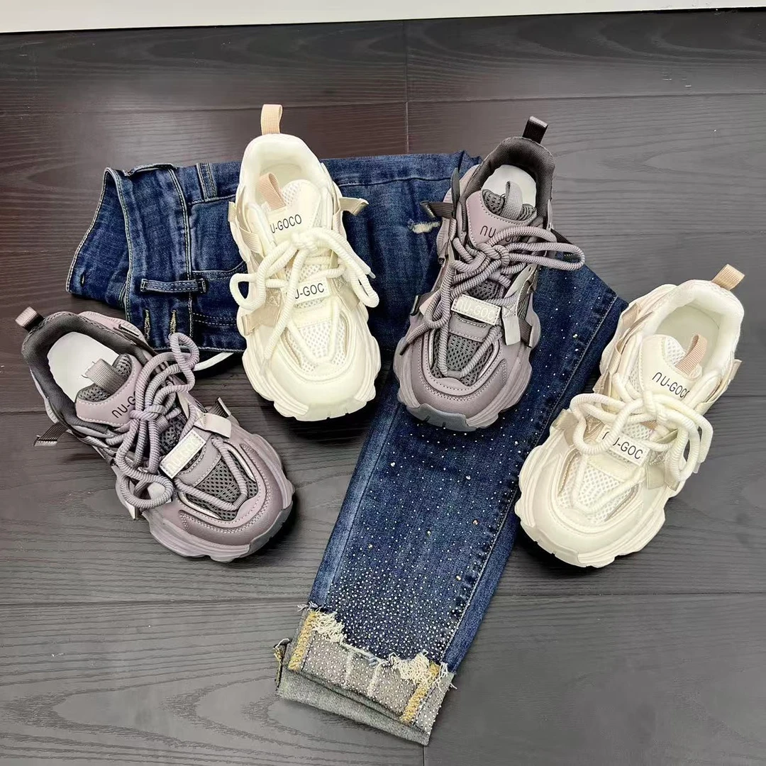 爆款网面厚底松糕老爹鞋女2025秋季新款韩版百搭小个子增高休闲鞋