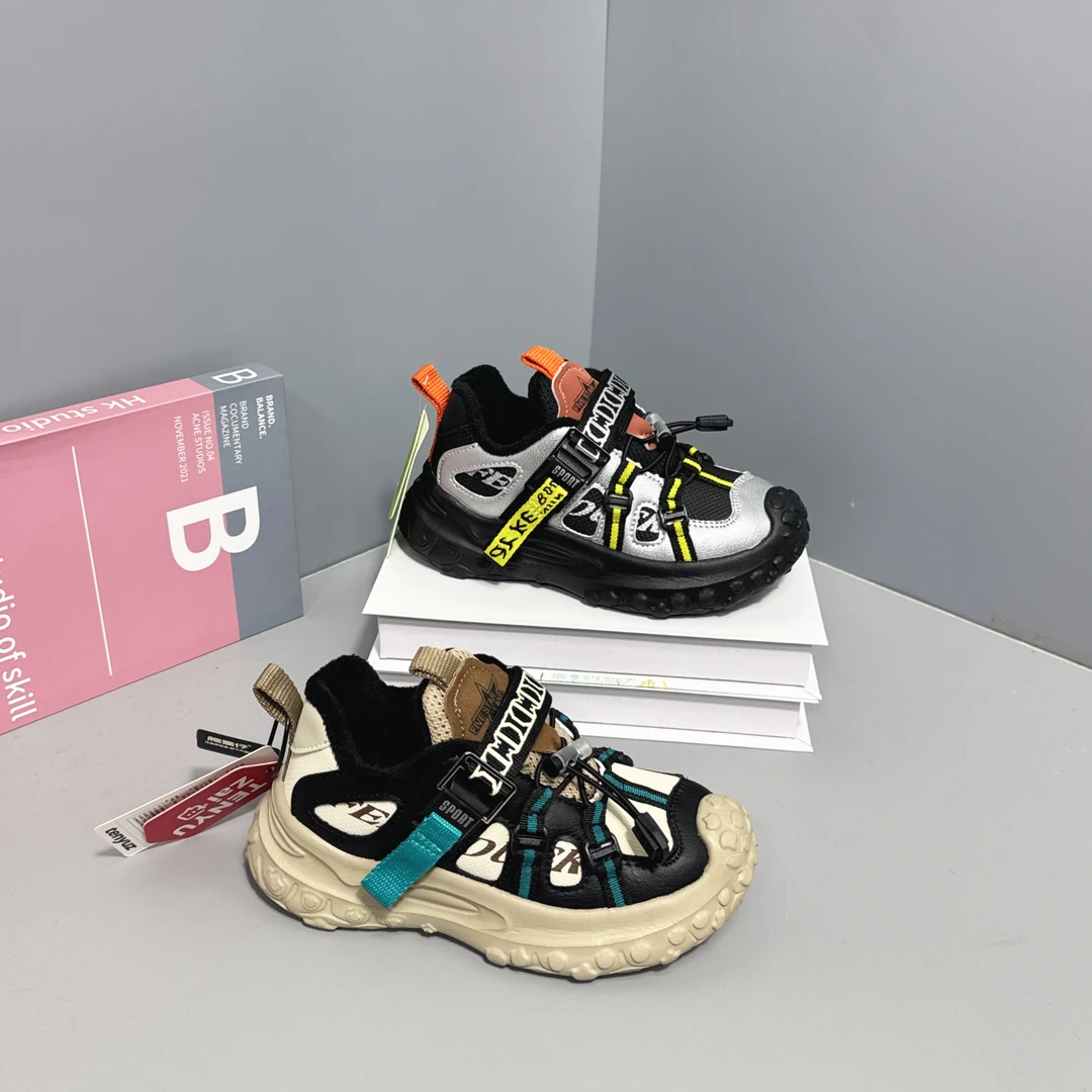 二棉老爹鞋磁吸扣男童软底女童时尚潮款百搭温州实体童鞋  8667