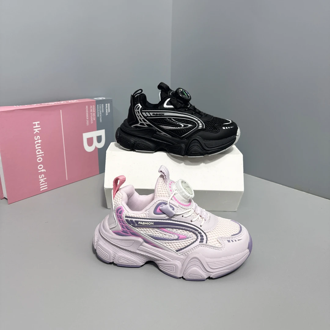 富宝龙秋季儿童双网跑鞋韩版女童老爹鞋男童透气软底622