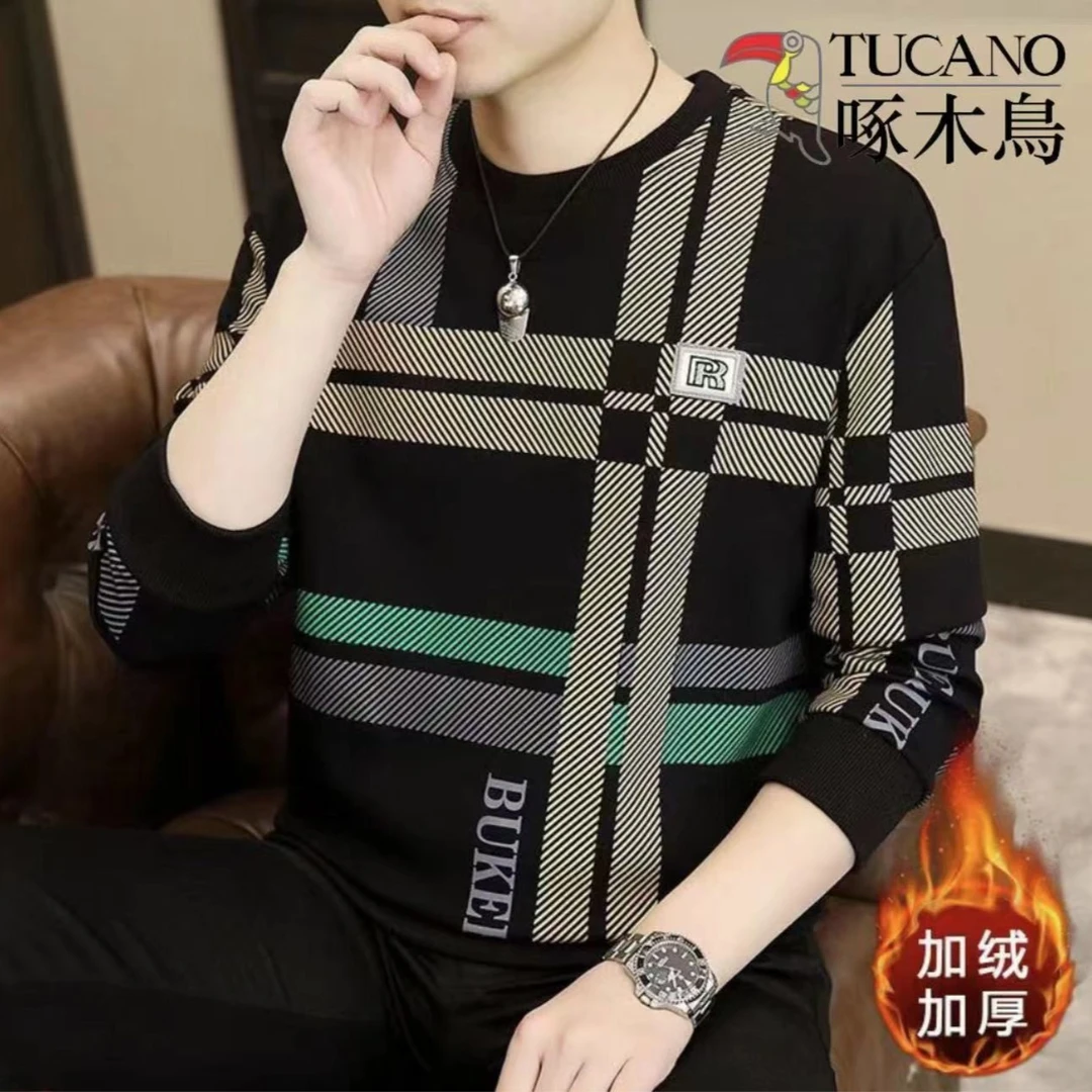 TUCANO/啄木鳥高档卫衣男士秋冬季加绒加厚时尚上衣男帅气打底衫
