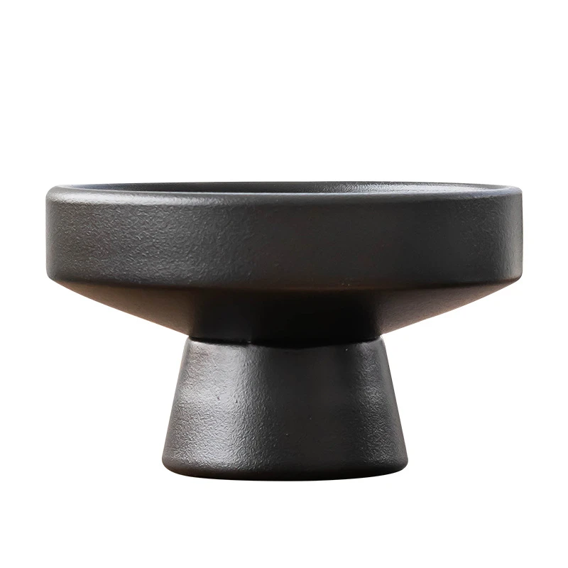 陶瓷高脚花盆桌面绿植花插盆水培菖蒲剑山插花器皿禅意桌面小摆件