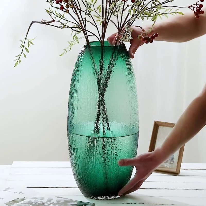 高50cm特大号菩提花瓶大清仓落地重工玻璃水培富贵竹马醉木吊钟