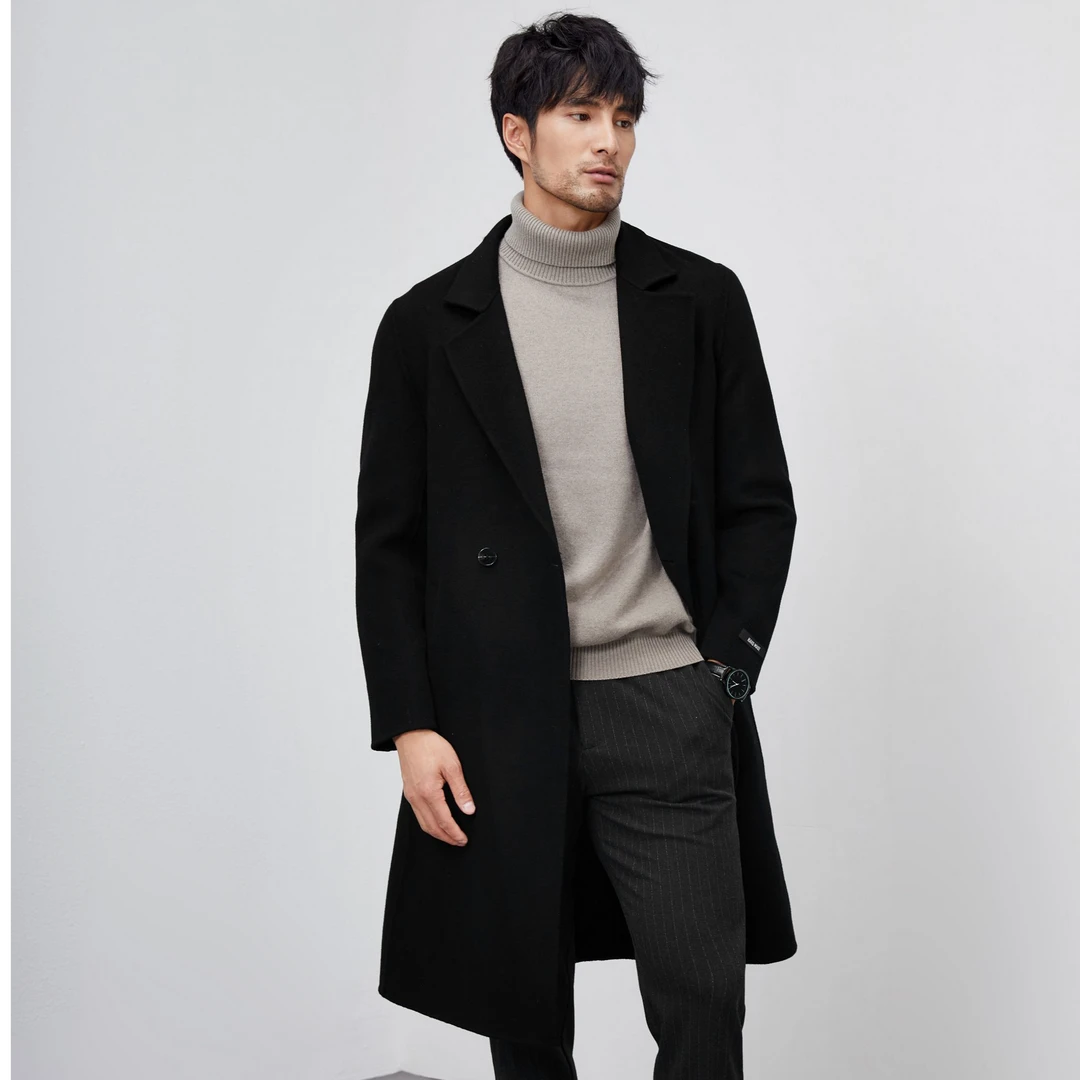 【李晨nic专属】SINBOS男中长款过膝羊毛英伦风毛呢大衣WPS8291ZD