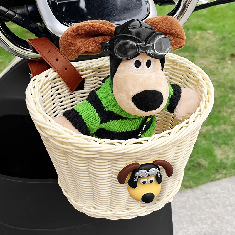儿童滑板车自行车前置车筐可爱卡通掌门狗电动车山地车高颜值车篮