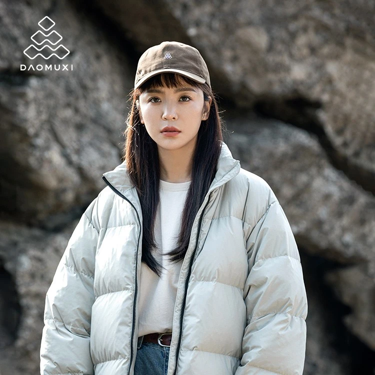 道木熙冬季纯色短款羽绒服女新款95白鸭绒立领加厚保暖外套(1004)