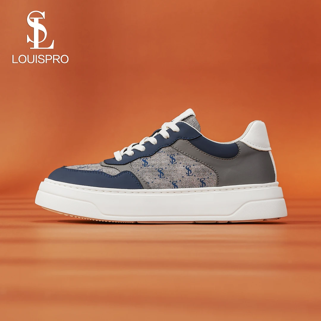 Louispro轻奢男士意式商务休闲板鞋潮流厚底运动鞋[饼干鞋]
