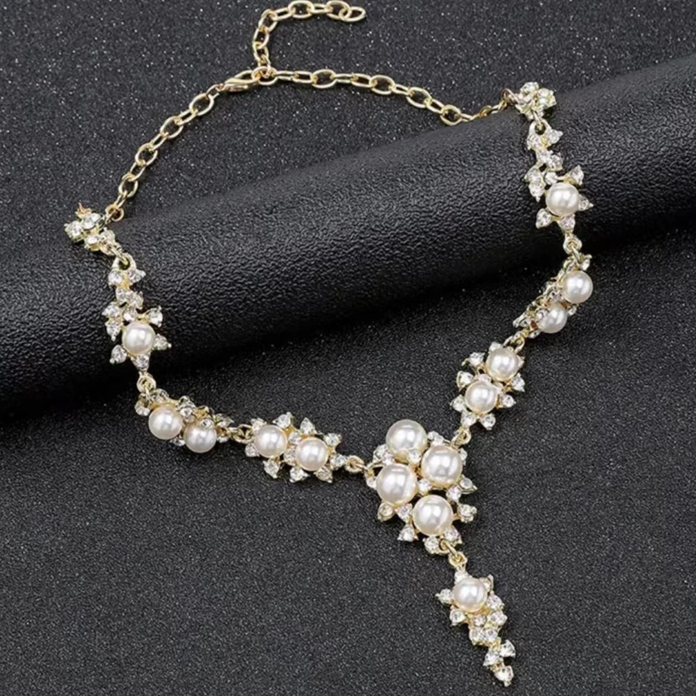 铜合金仿珍珠项链 时尚珍珠项链吊坠碎银珍珠项链气质百搭简约