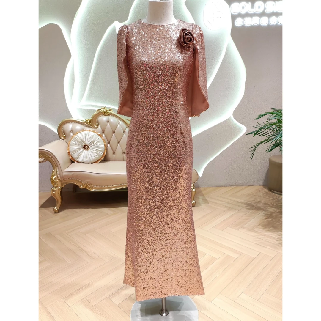 浮光跃金喜婆婆喜妈妈显瘦轻奢气质高档礼服86153