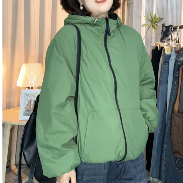 【燕子严选】两面穿休闲简约百搭保暖防风连帽棉衣棉服