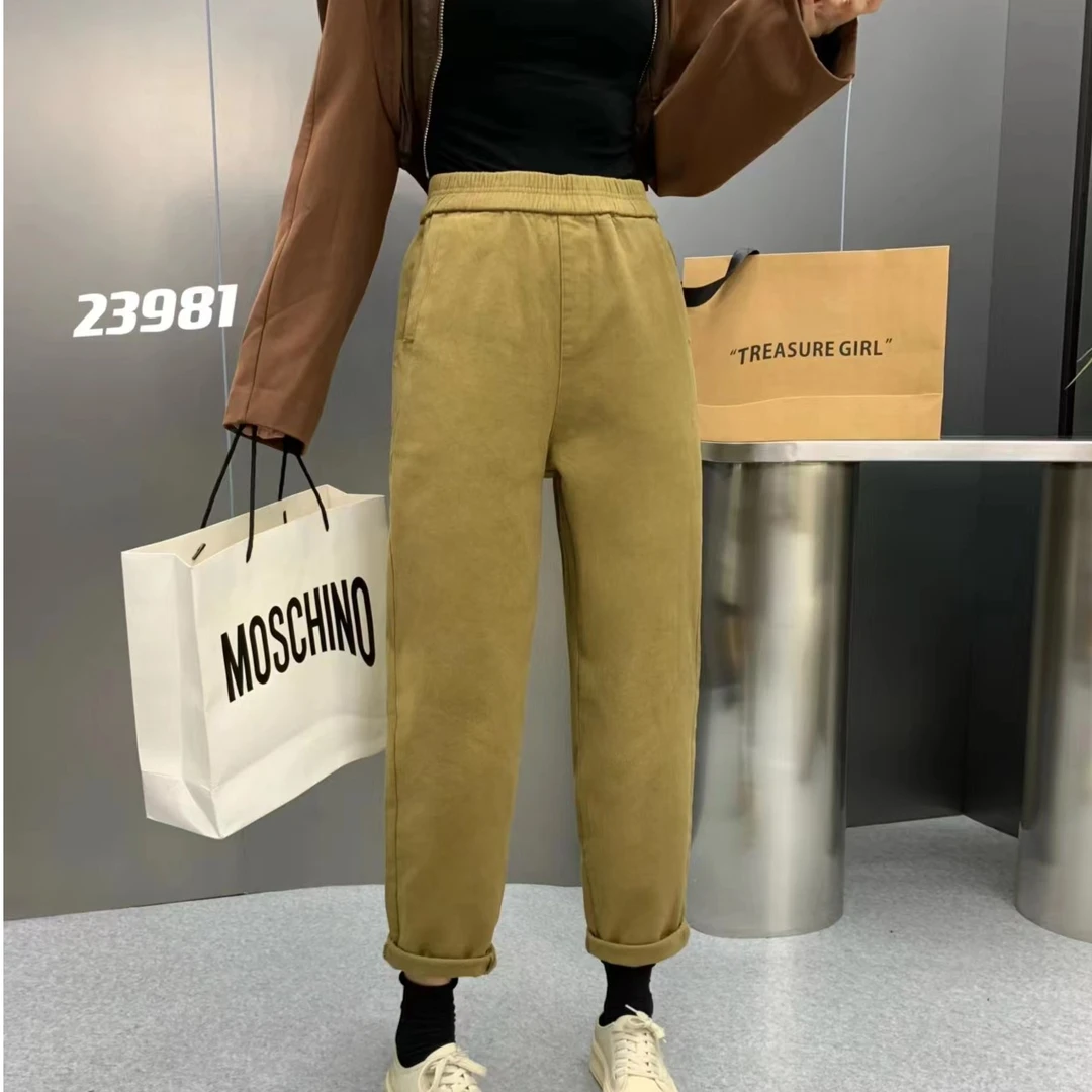 【燕子严选】秋冬款百搭显瘦休闲加绒裤23981