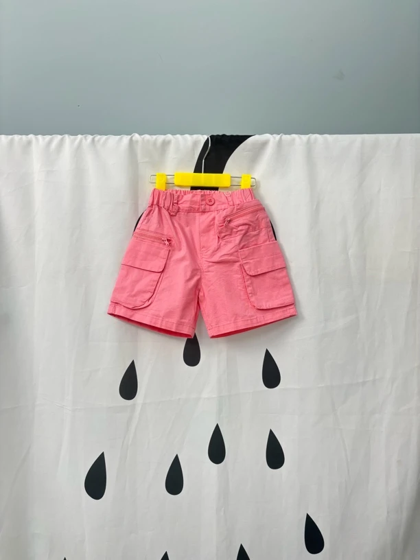 夏季粉色时尚女童工装短裤