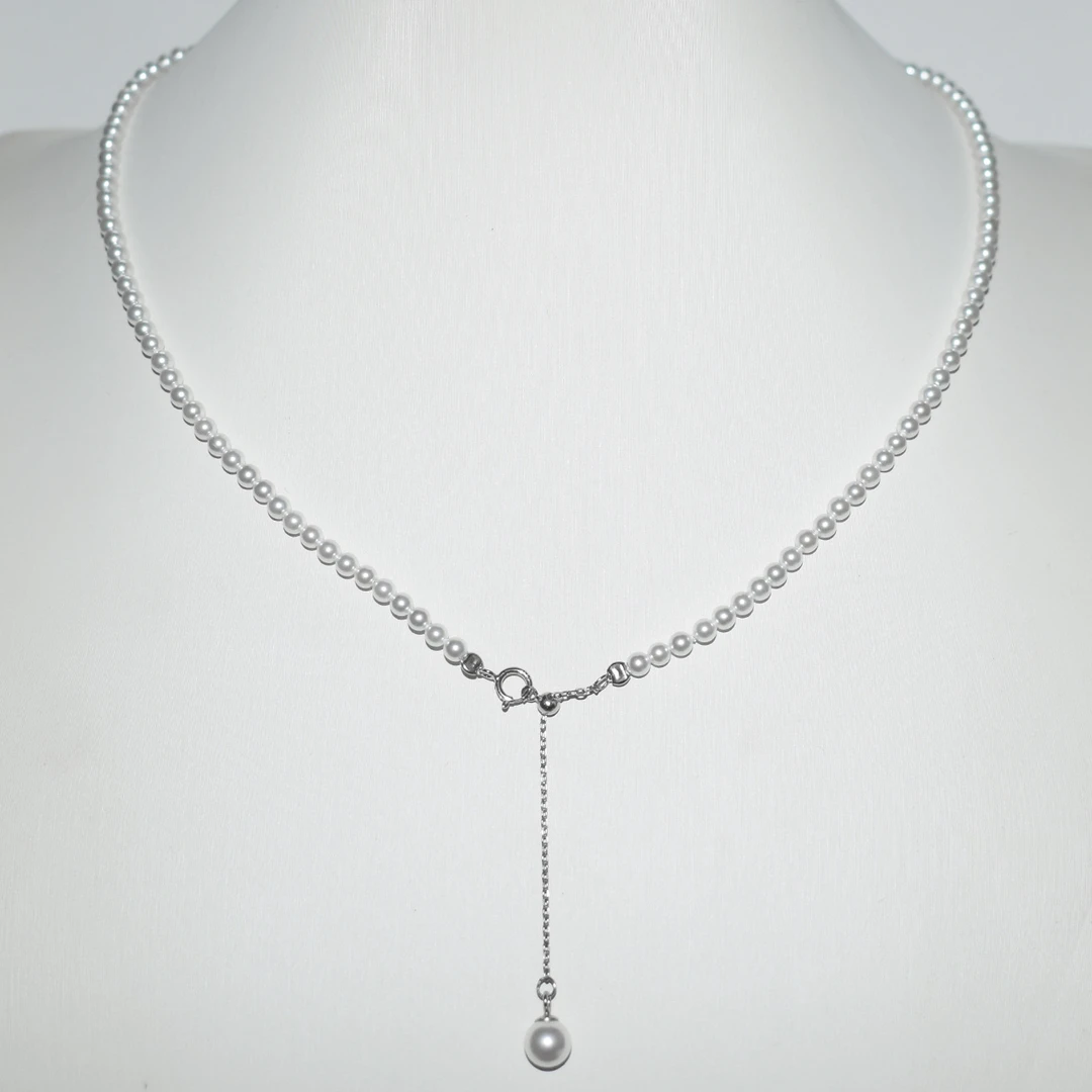 S925扣头4mm精致时尚小米珠链首饰