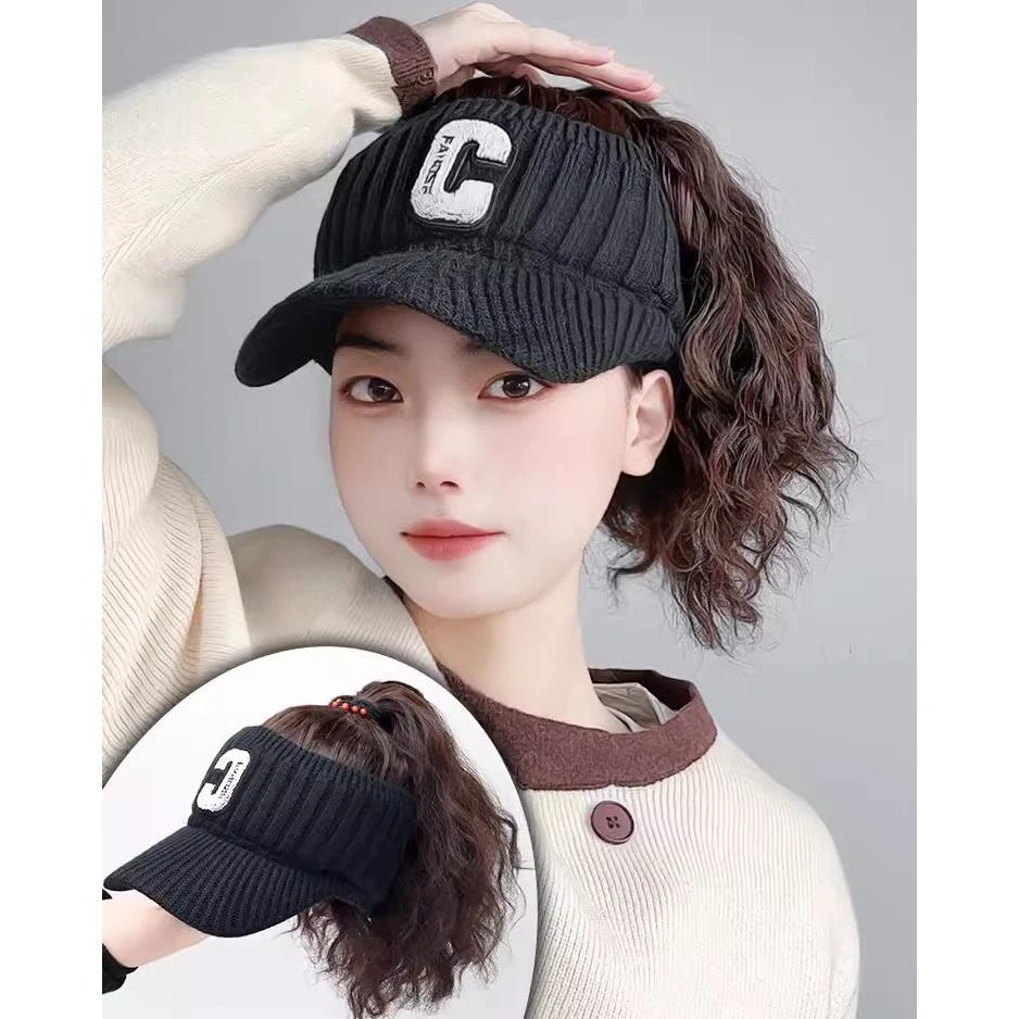 假发帽子一体女百搭时尚帽减龄马尾假发带头发帽造型棒球帽