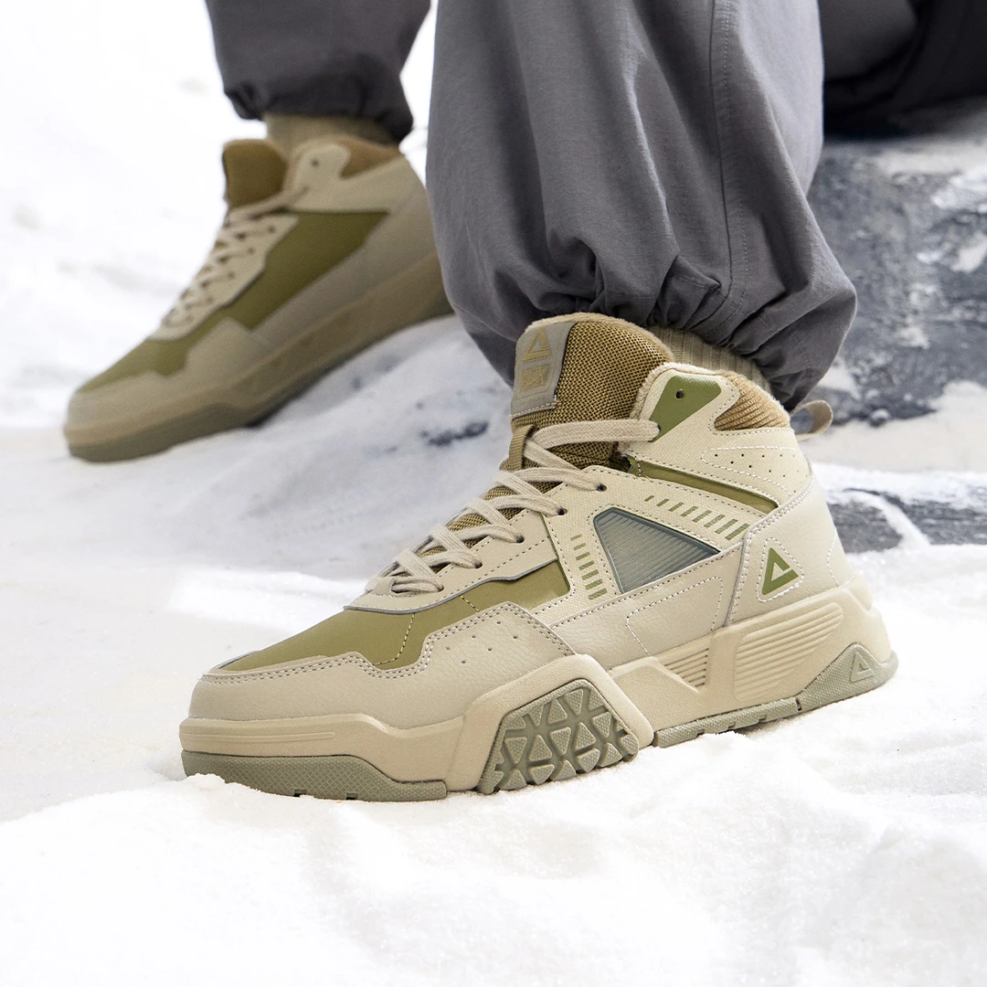 匹克加绒棉鞋冬季新款运动情侣潮流高帮板鞋厚底休闲鞋-DM440087