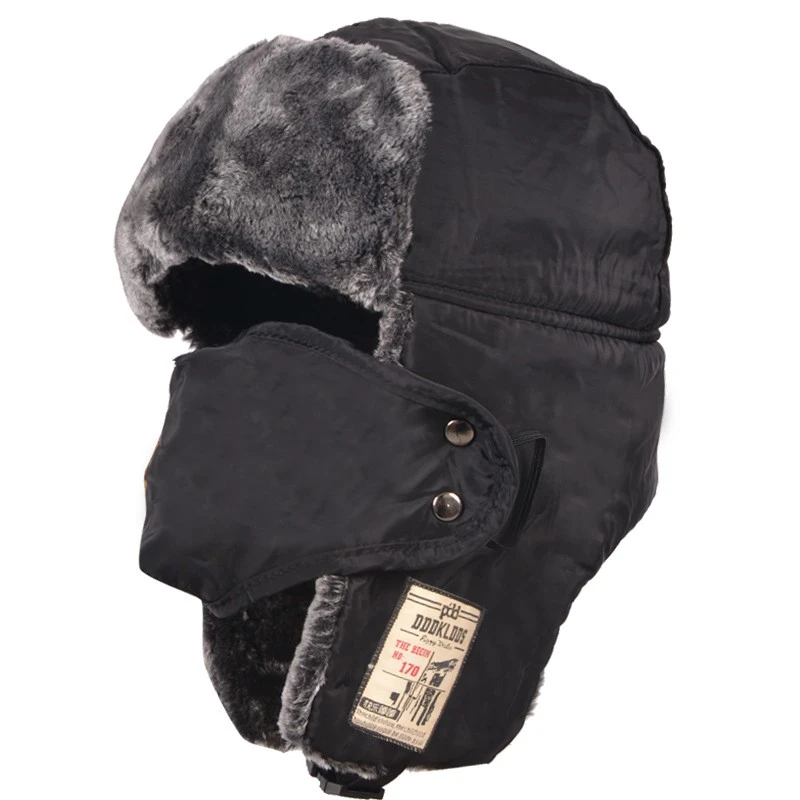 ab 雷锋帽秋冬季帽子男士加绒加厚骑行保暖帽防寒帽护耳滑雪东北