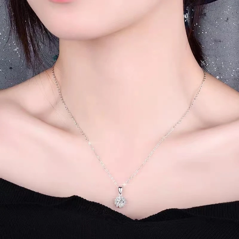 链子925银 11509太阳花爆款轻奢吊坠项链女A1-8009