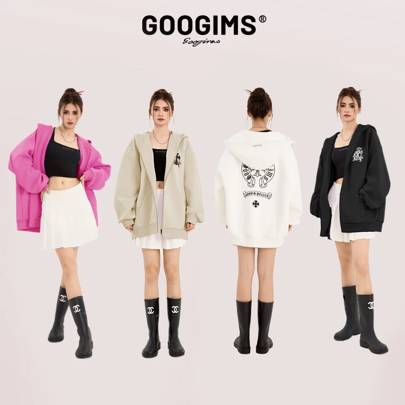 googims秋季开衫卫衣男女同款情侣宽松休闲外套