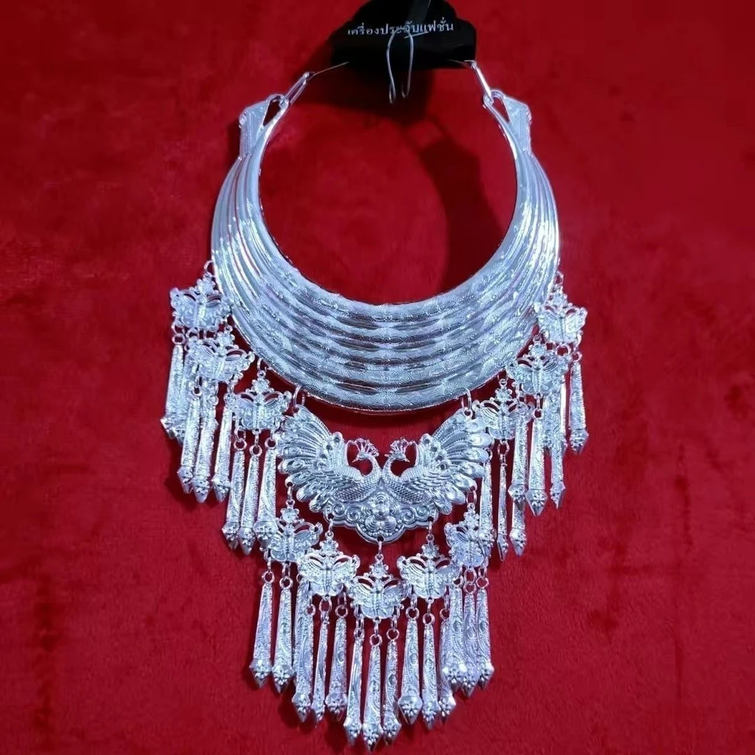 苗族项圈合金材质镀银少数民族学生版便宜特色云贵川壮族项链装饰