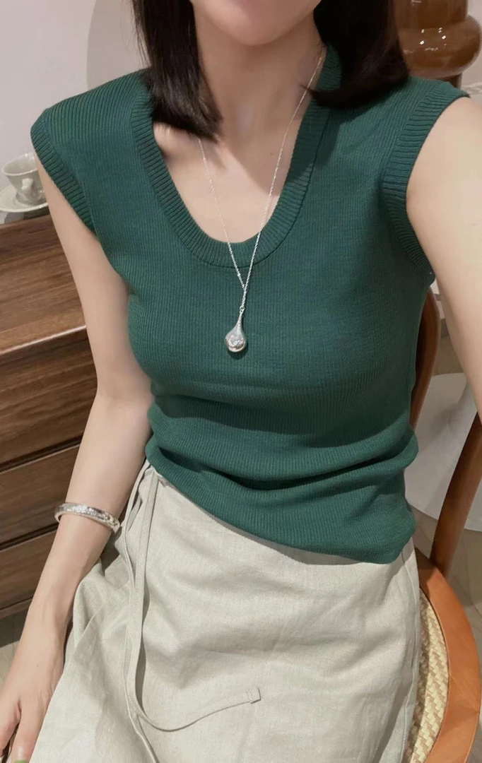 【丽姐女装】100%莱赛尔天丝包袖背心 爽滑透气百搭遮副乳背心M0238