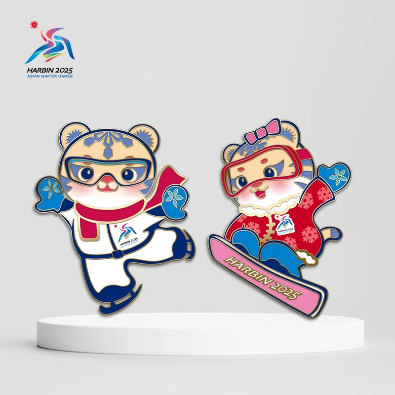 哈尔滨2025亚冬会 吉祥物徽章-滨滨妮妮