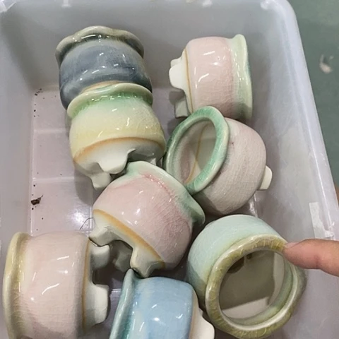 红陶20CM以下4个口不圆浮力