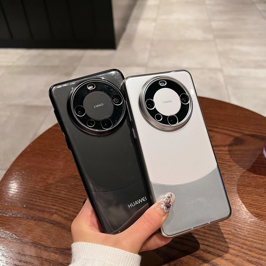 华为mate60透明手机壳  哑镀pc材质网红防摔哑镀镜头全包超薄便携