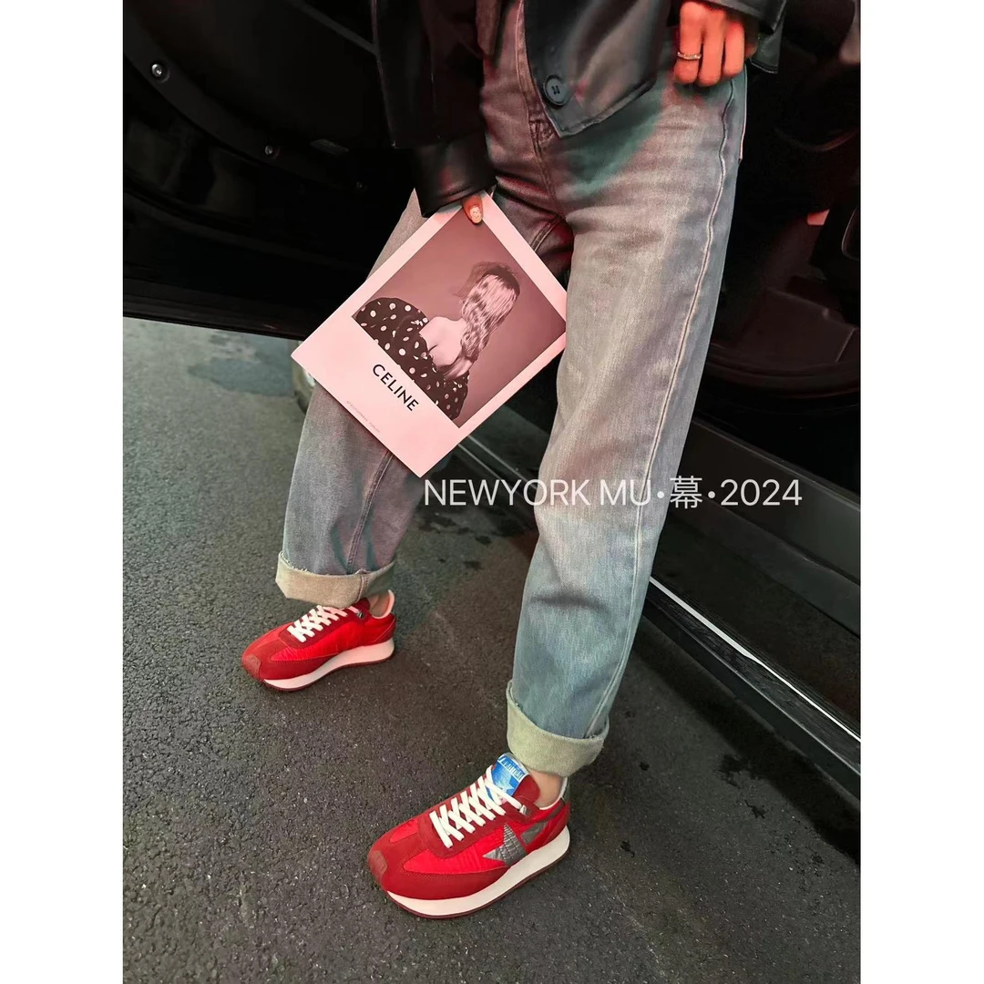 JIELAIDo欧货女鞋厚底休闲鞋拼色星星超轻运动阿甘鞋圆头188-9