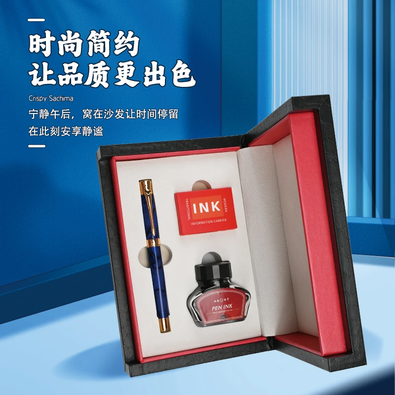 【高端优选】永生金笔9388美24K真金电镀钢笔礼盒商务墨水练字