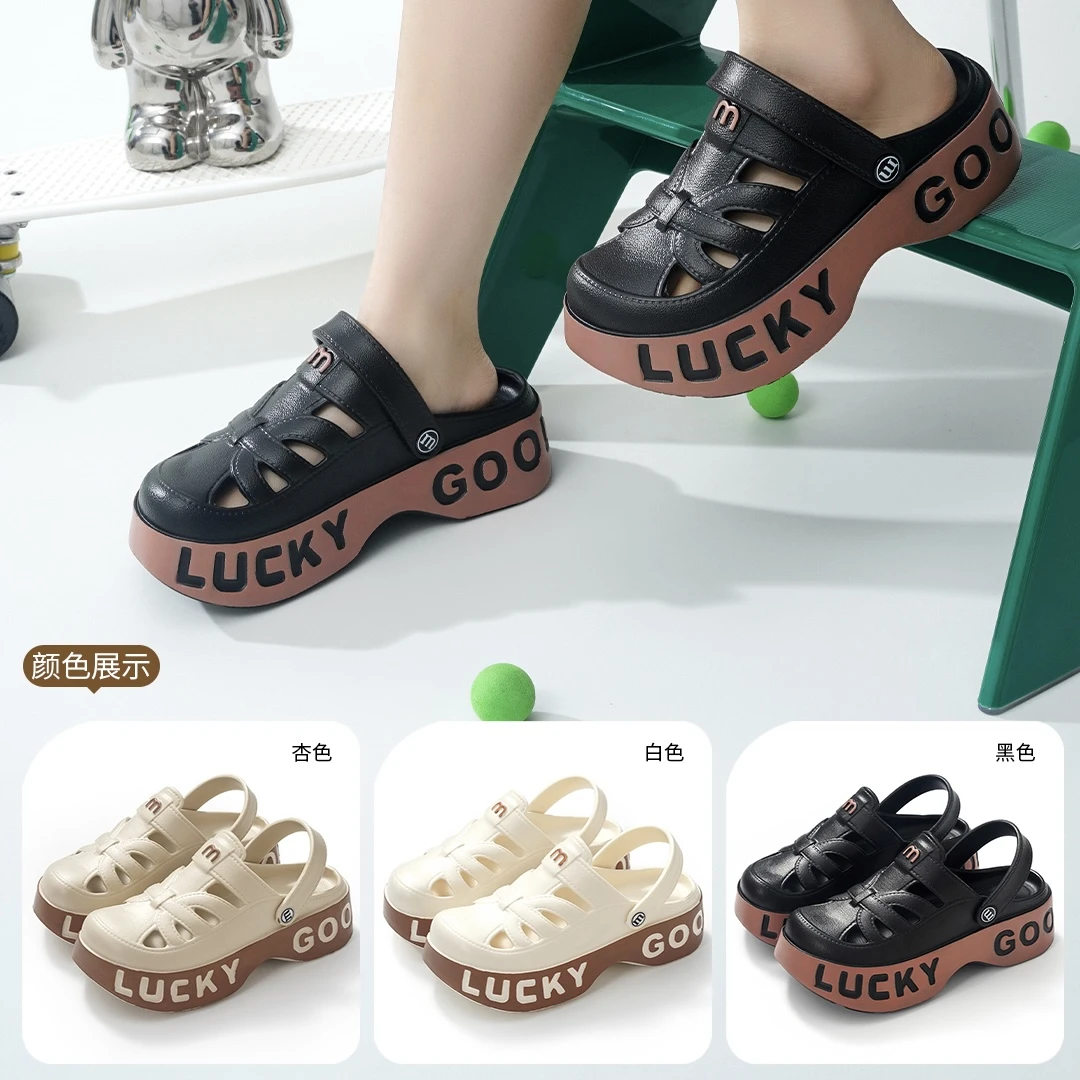 2310拼色厚底EVA字母镂空两穿森系罗马鞋凉鞋