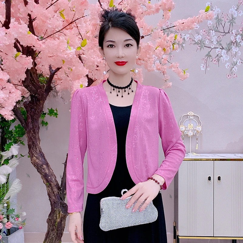 8018款春夏时尚短款开衫女士洋气显瘦上衣短外套薄款修身防晒衣