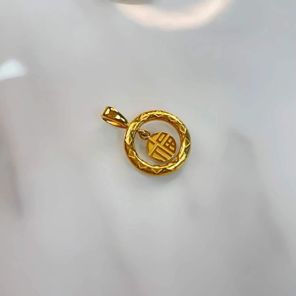 钛钢吊坠 精致福字吊坠挂坠高级简约时尚气质项链配件